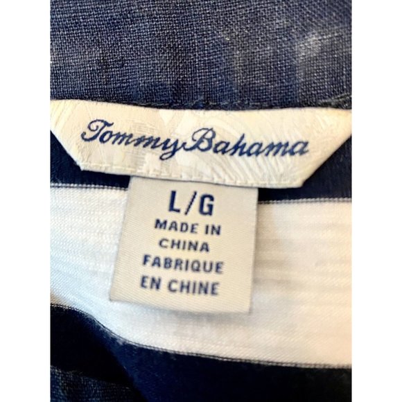 Tommy Bahama Blue White Striped Dress W Blue Chicos Cardigan Fits Like Medium - Picture 3 of 9